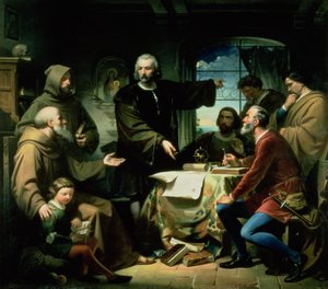 Christopher Columbus (1451-1506) in the Monastery of la Rabida, 1856